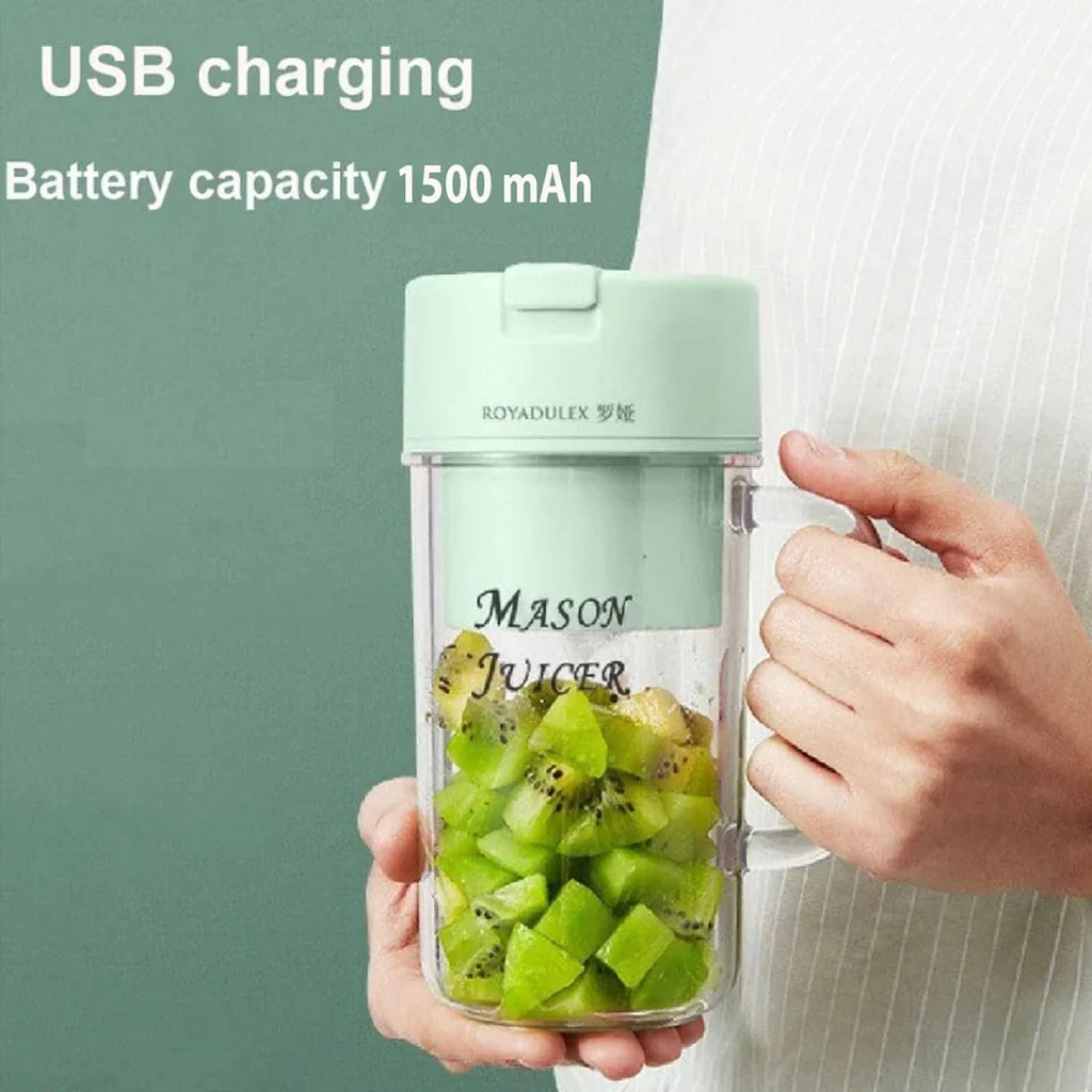 500ml Portable Juicer With Straw USB Electric Stainless Steel Fruit Juicer