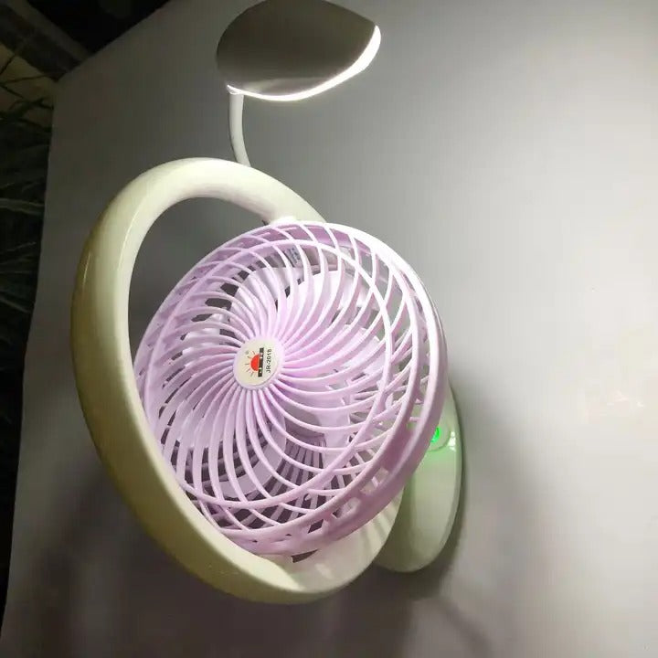 Outdoor camping light with small fan charging with night light