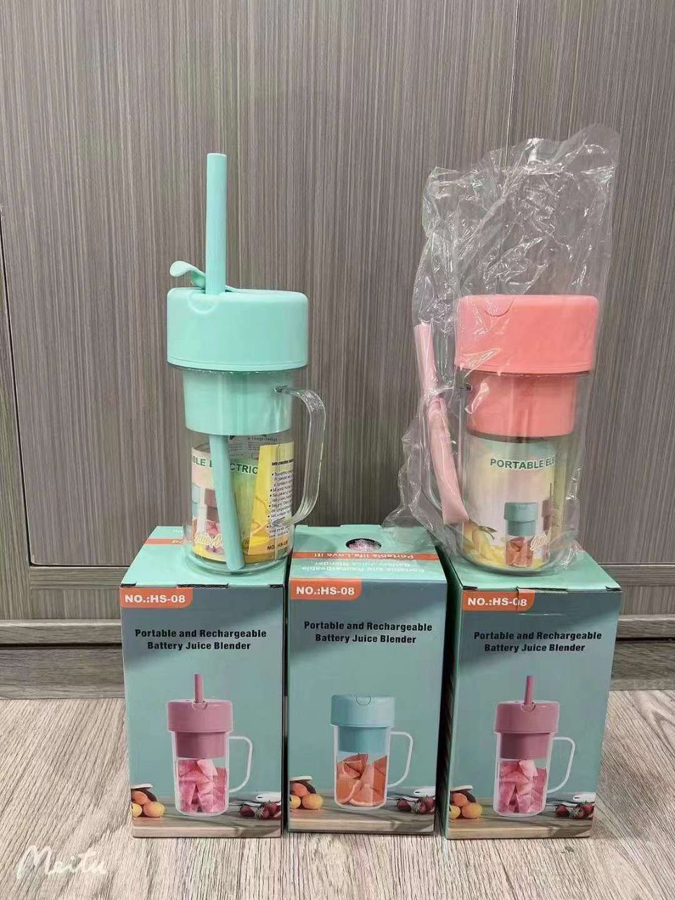 500ml Portable Juicer With Straw USB Electric Stainless Steel Fruit Juicer